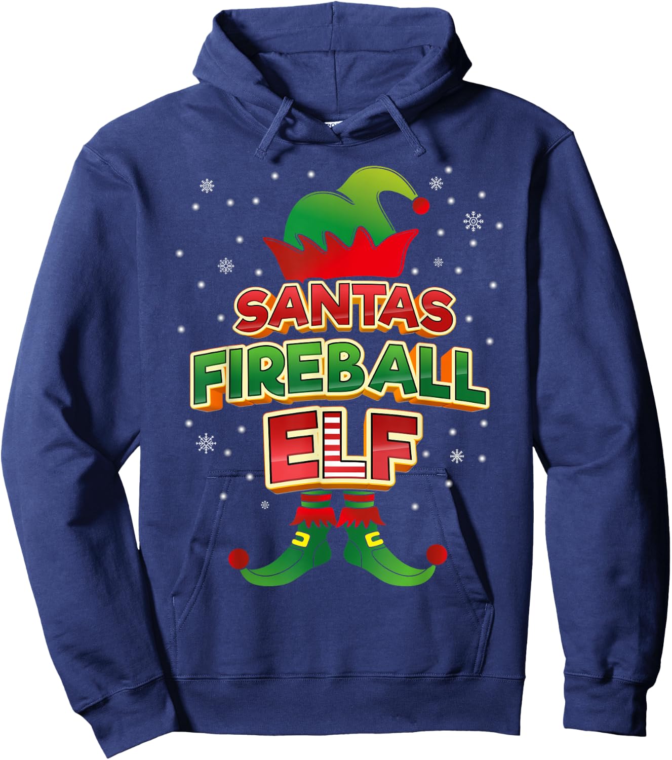 Fireball Elf Christmas Matching Costumes X-Mas Hoodie - Hoodie | Navy