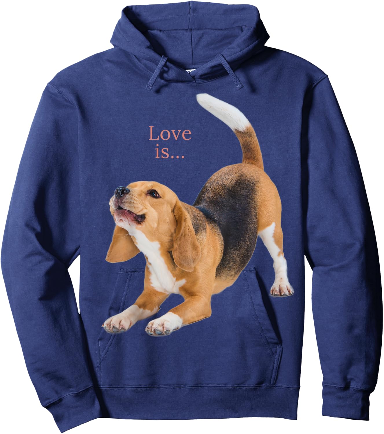 Beagle Shirt Beagles Love Is Dog Mom Dad Puppy Pet Cute Men Women Kids Hoodie - Hoodie | Navy