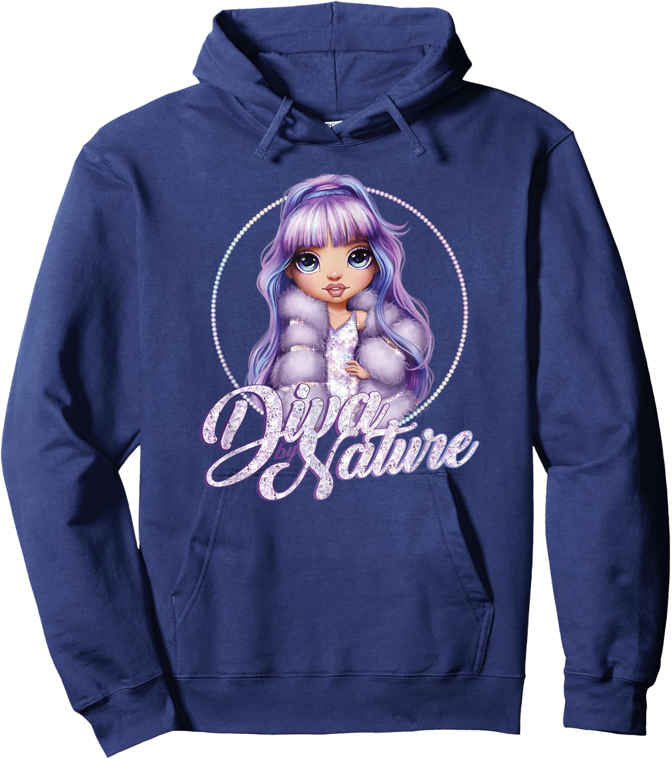 Rainbow High Violet Diva By Nature Poster Hoodie - Hoodie | Navy