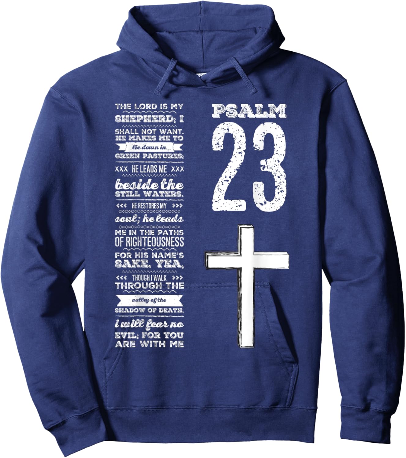 Christian Scripture Psalm 23 Youth Group Pastor Faith Hoodie - Hoodie | Navy