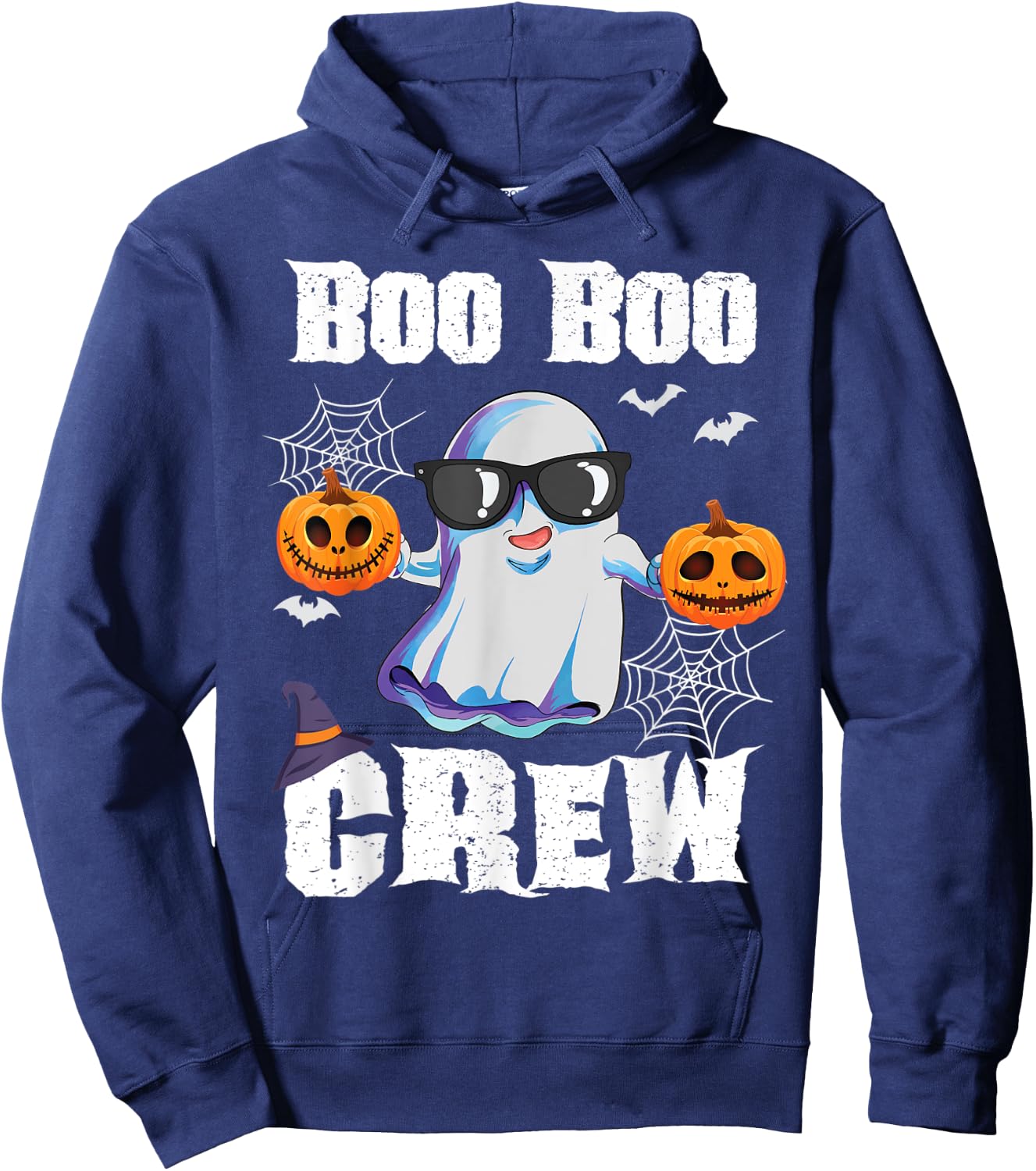 Boo Boo Crew Ghost Nurse Retro Halloween Custome Nursing RN Hoodie - Hoodie | Navy