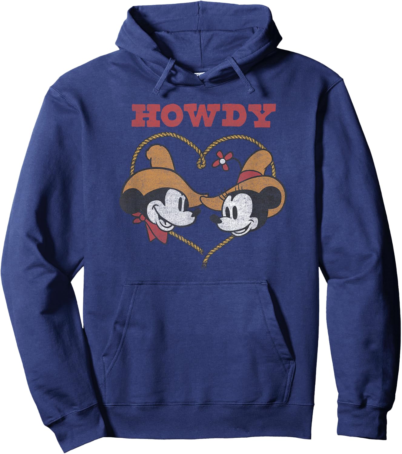 Disney Mickey Classic Mickey and Minnie Howdy Heart Hoodie - Hoodie | Navy