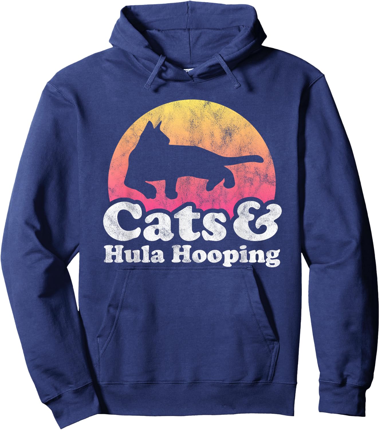 Cats and Hula Hooping Men's or Women's Cat and Hula Hoop Hoodie - Hoodie | Navy