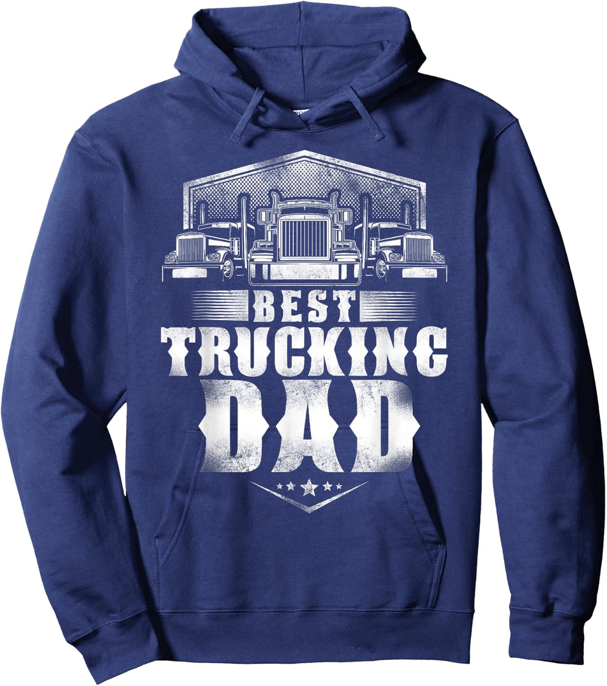 Trucker Truck Driver Dad Father Vintage Best Trucking Dad Hoodie - Hoodie | Navy