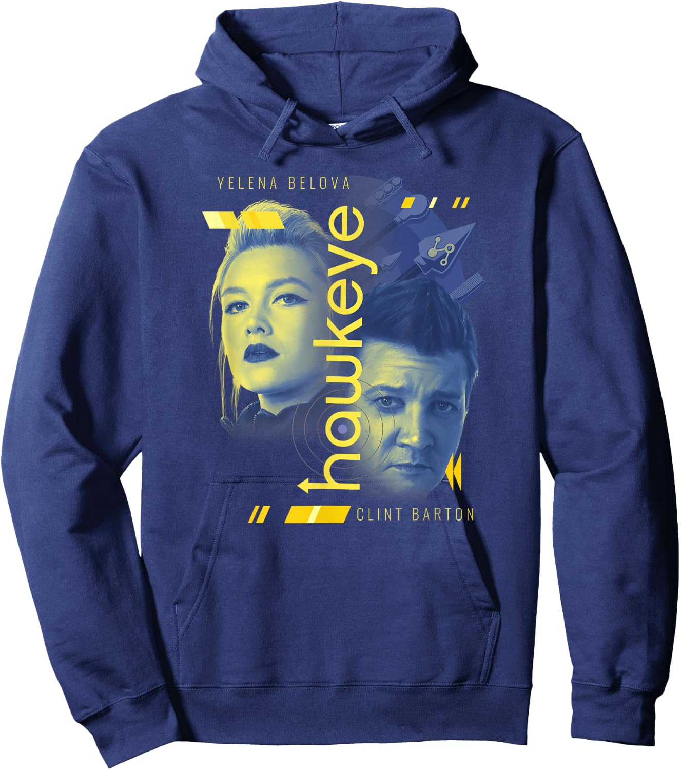 Marvel Hawkeye Yelena And Clint Dual Archers Poster Hoodie - Hoodie | Navy