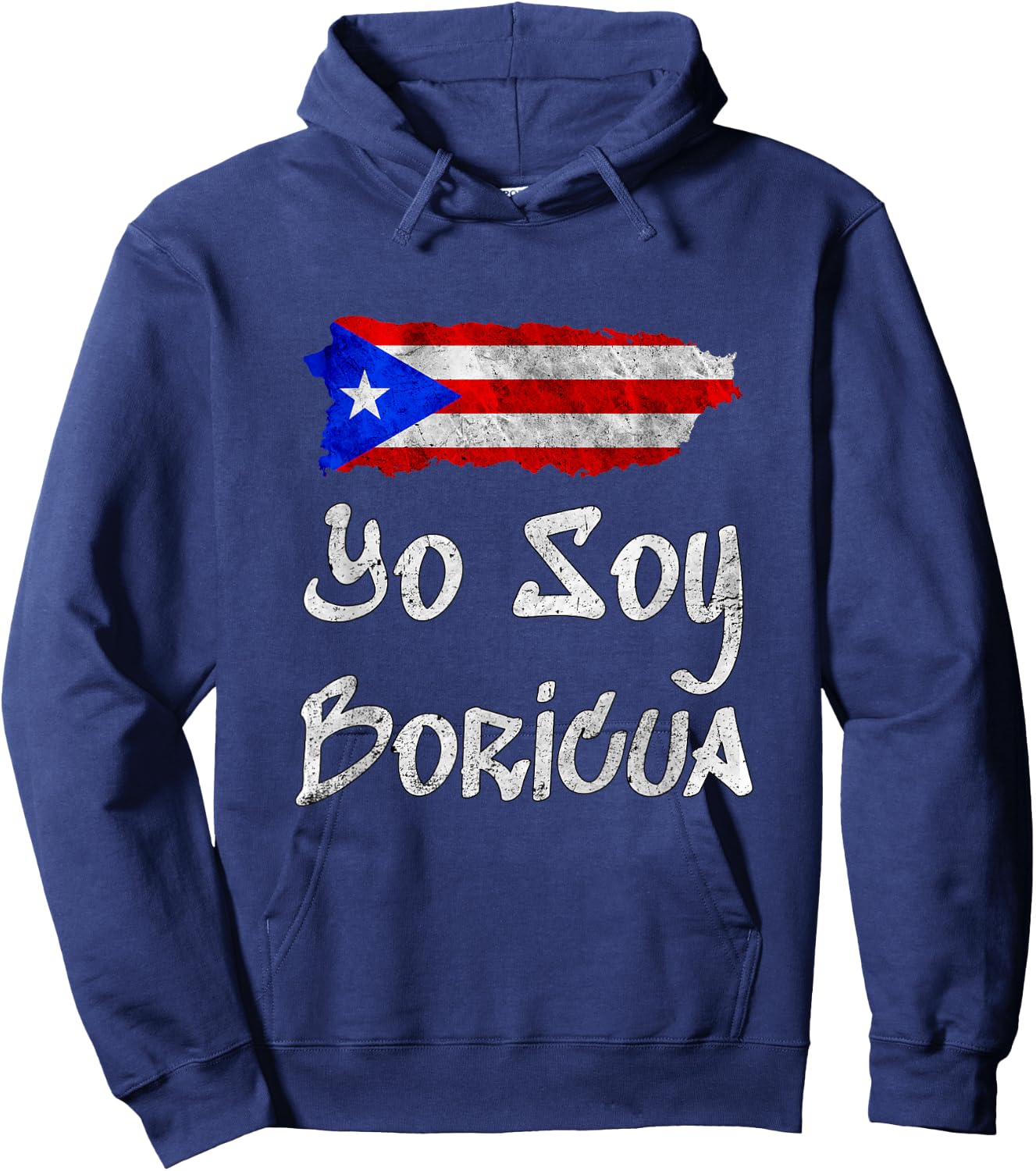 Yo Soy Boricua Island of Puerto Rico Flag Taino Art Hoodie - Hoodie | Navy