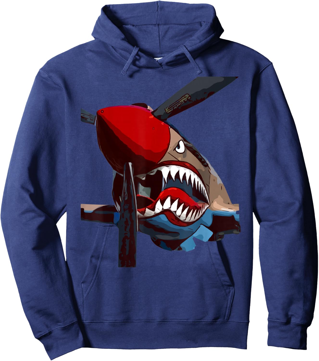 P-40 Warhawk Fighter Aircraft WW2 Airplane Military Hoodie - Hoodie | Navy
