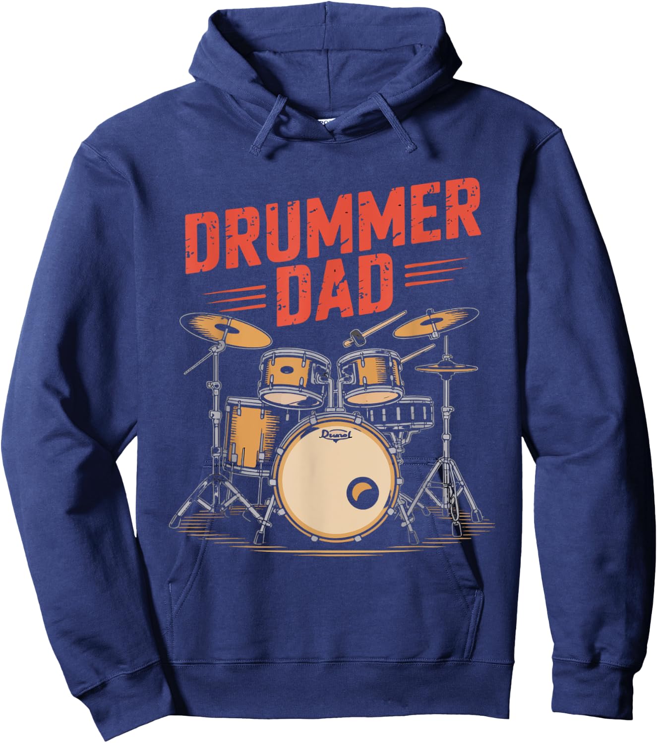 Drummer Dad Gift Drums Funny Daddy Hoodie - Hoodie | Navy