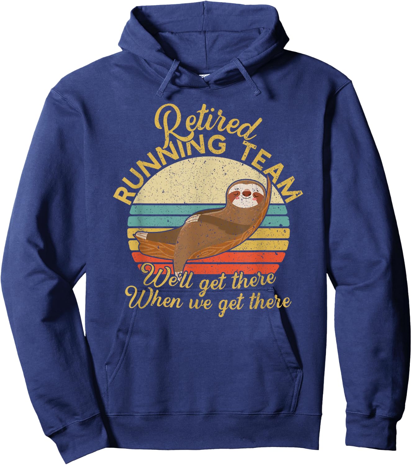 Retired Running Team Funny Marathon Runner Retirement Gift Hoodie - Hoodie | Navy