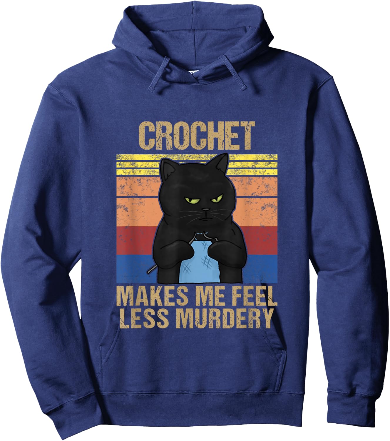 Funny Crochet Mom Makes Me Feel Less Murdery Vintage Hoodie - Hoodie | Navy