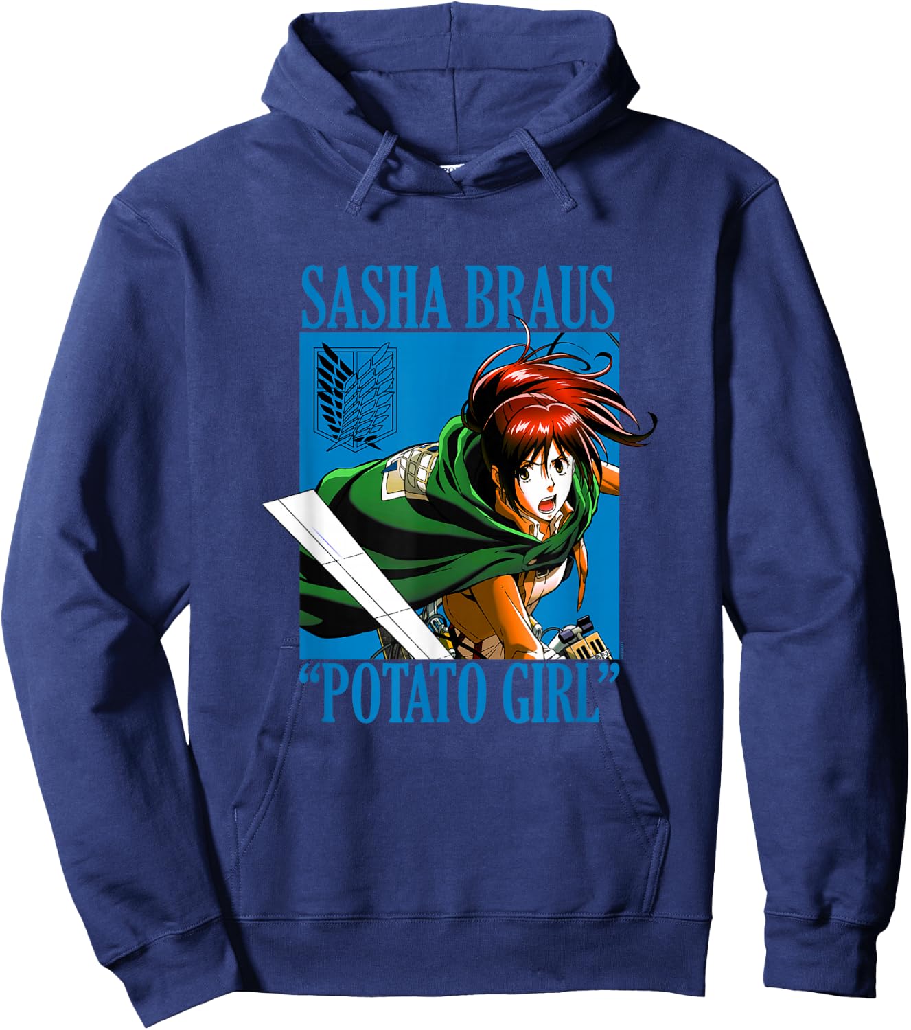 Attack on Titan Sasha Braus Potato Girl AOT Anime Hoodie - Hoodie | Navy