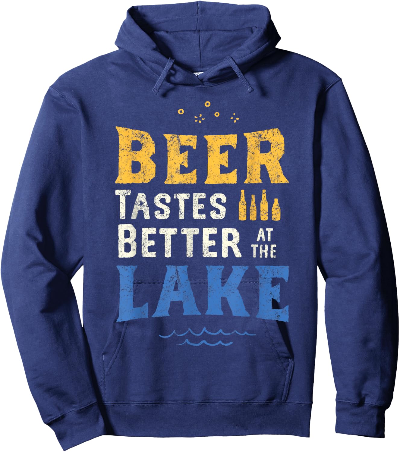 Beer Tastes Better At The Lake. Lake & Beer Drinking Shirt. Hoodie - Hoodie | Navy