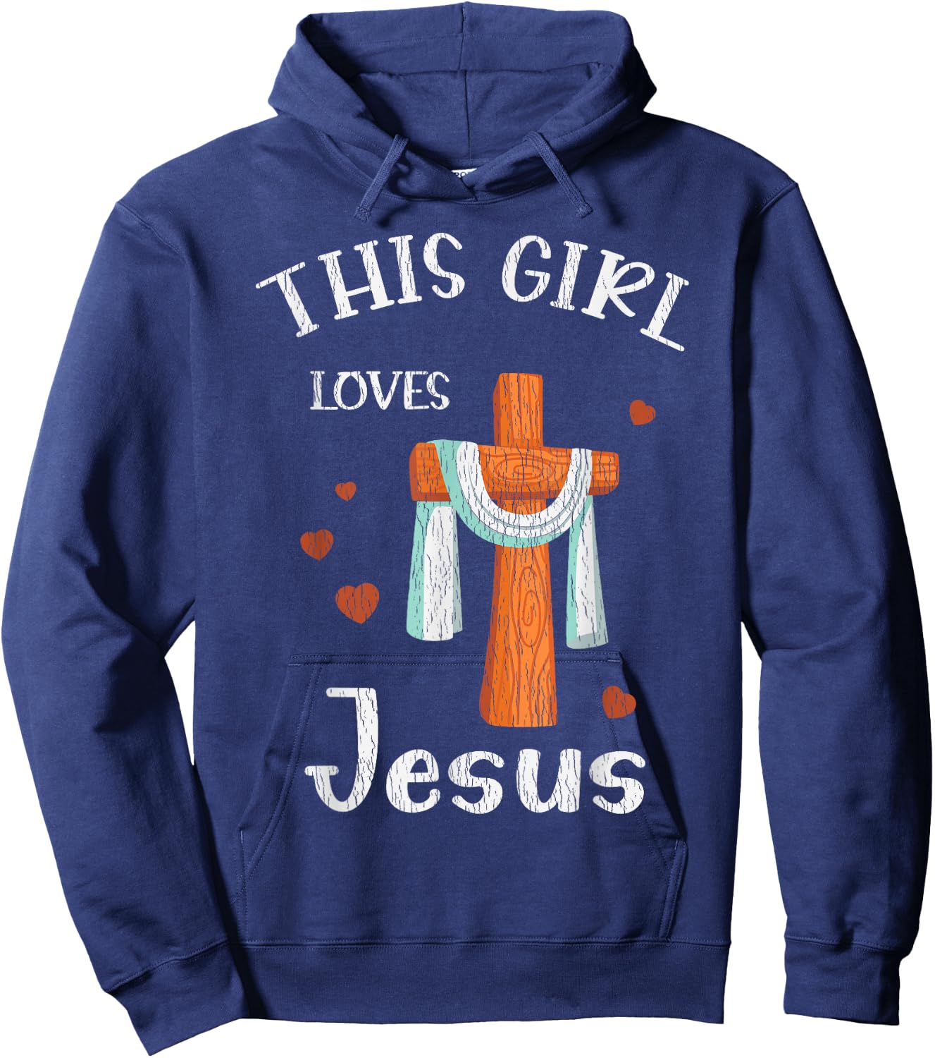 This Girl Love Jesus Teens Kids Women Christian Faith Pajama Hoodie - Hoodie | Navy