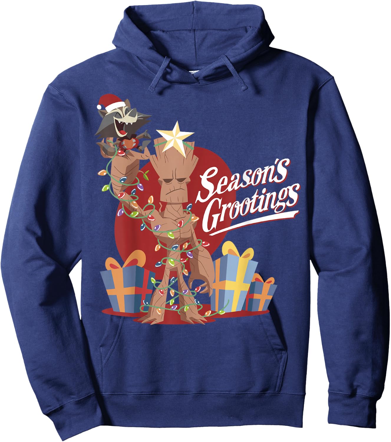 Marvel Guardians Of The Galaxy Season's Grootings Christmas Hoodie - Hoodie | Navy