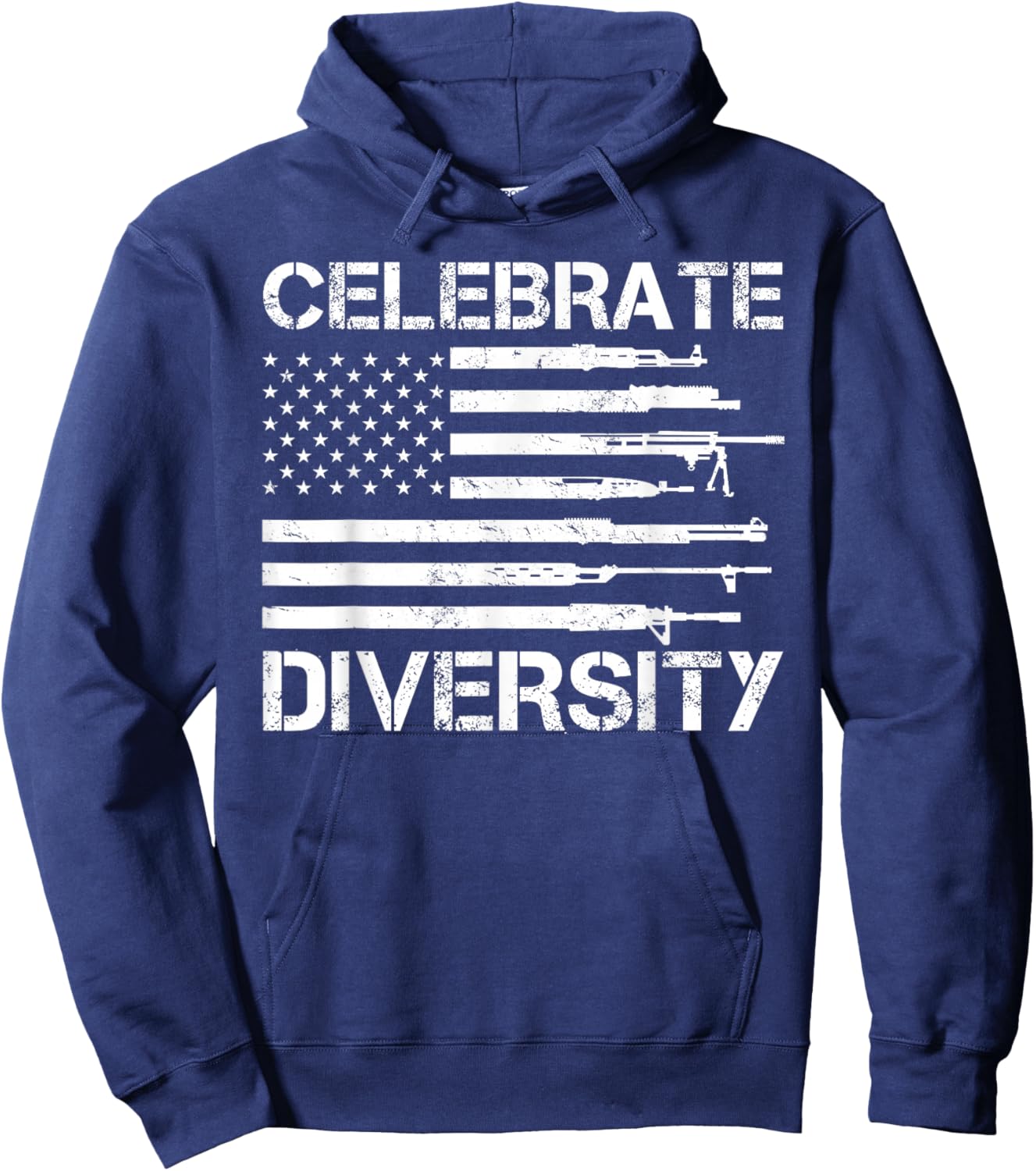 Proud Veteran Gun Owner Bullets American Flag HBL Celebrate Diversity Bullet Gun Rights Gun Lover Soldier Hoodie - Hoodie | Navy