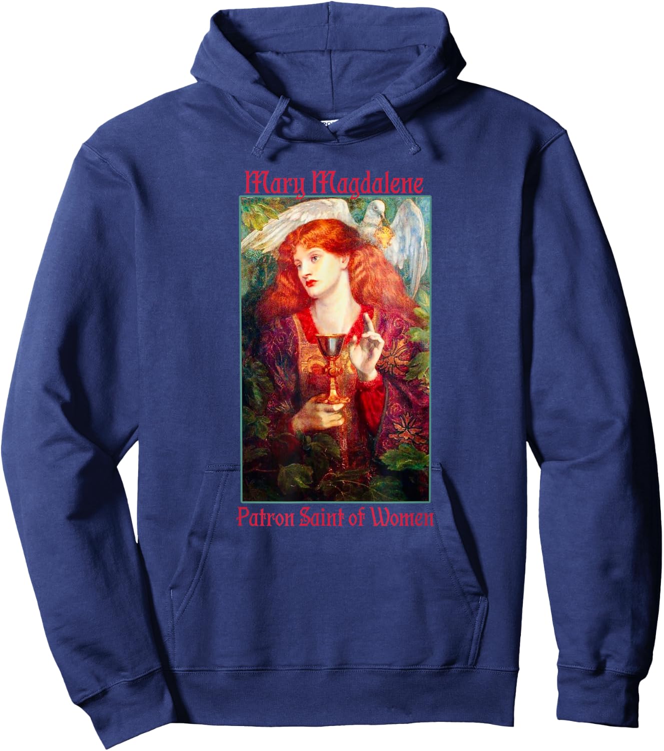 St. Mary Magdalene Patron Saint of Women Rosetti Painting Hoodie - Hoodie | Navy