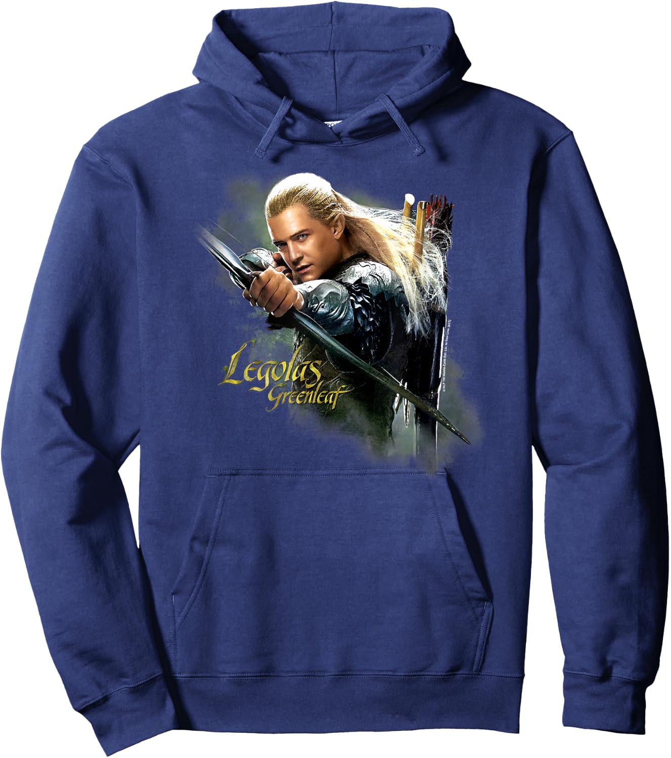 Warner Bros. Hobbit Legolas Greenleaf -Adults & Kids Green Modern Letter Print Hoodie - Hoodie | Navy