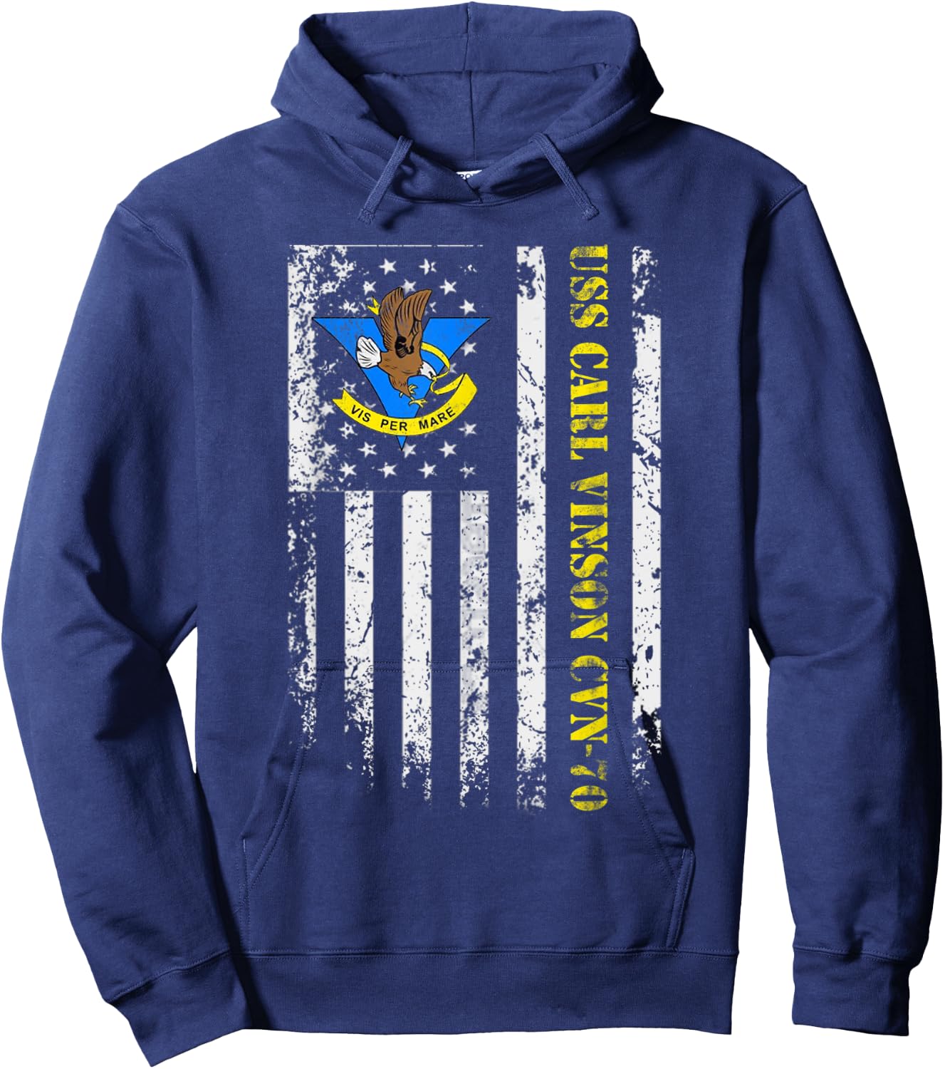 USS Carl Vinson CVN-70 Veteran American Flag Gift Hoodie - Hoodie | Navy