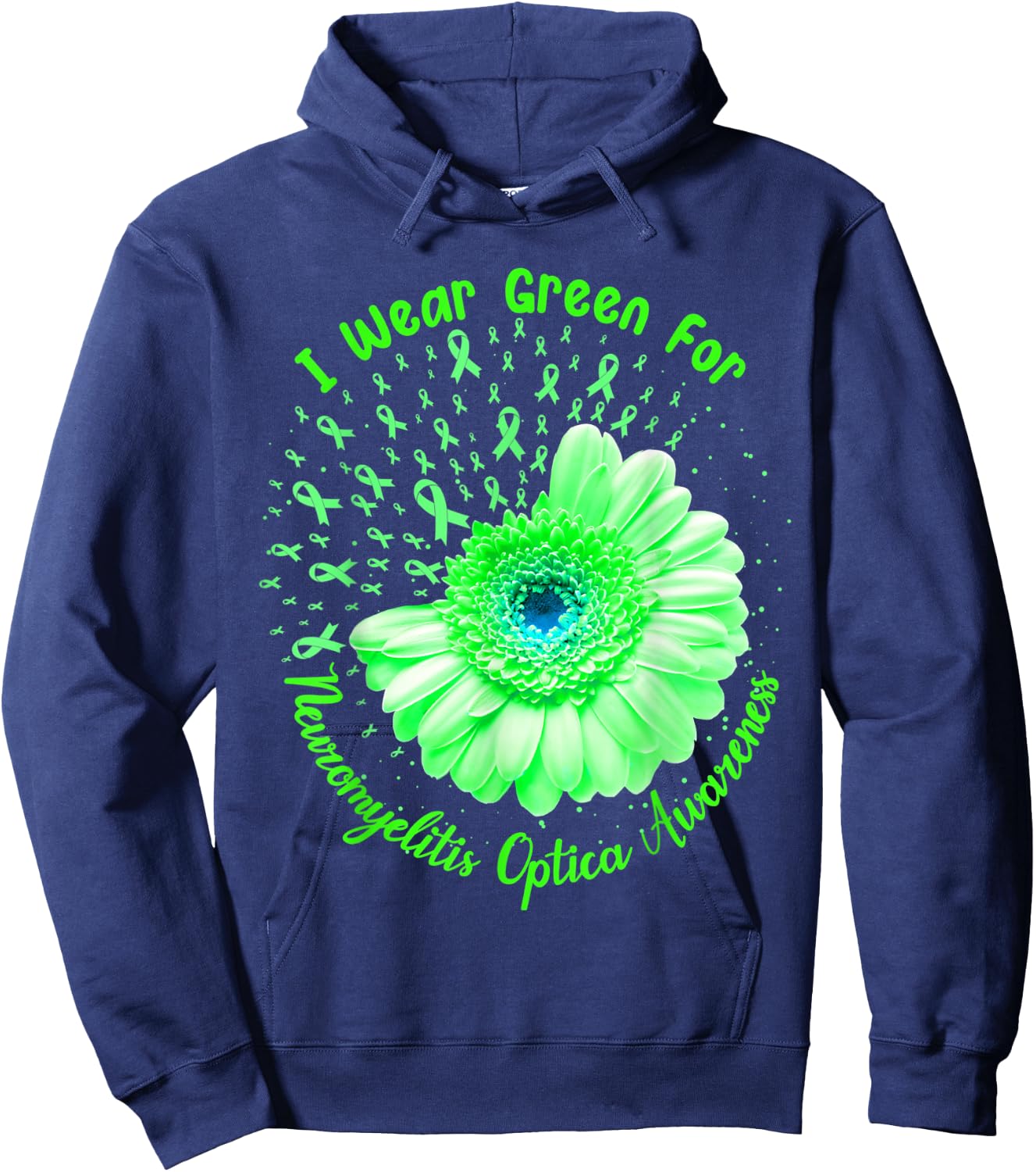 I Wear Green For Neuromyelitis Optica Awareness Survivor Hoodie - Hoodie | Navy