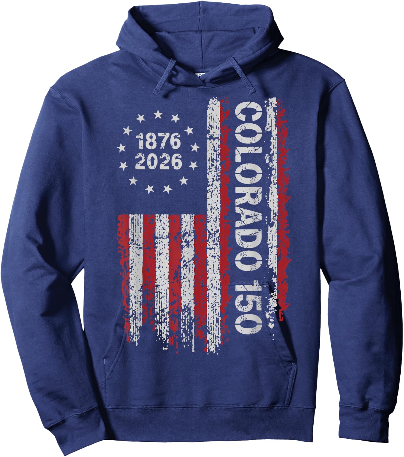 Colorado 150 Years American Flag 4th of July America Hoodie - Hoodie | Navy