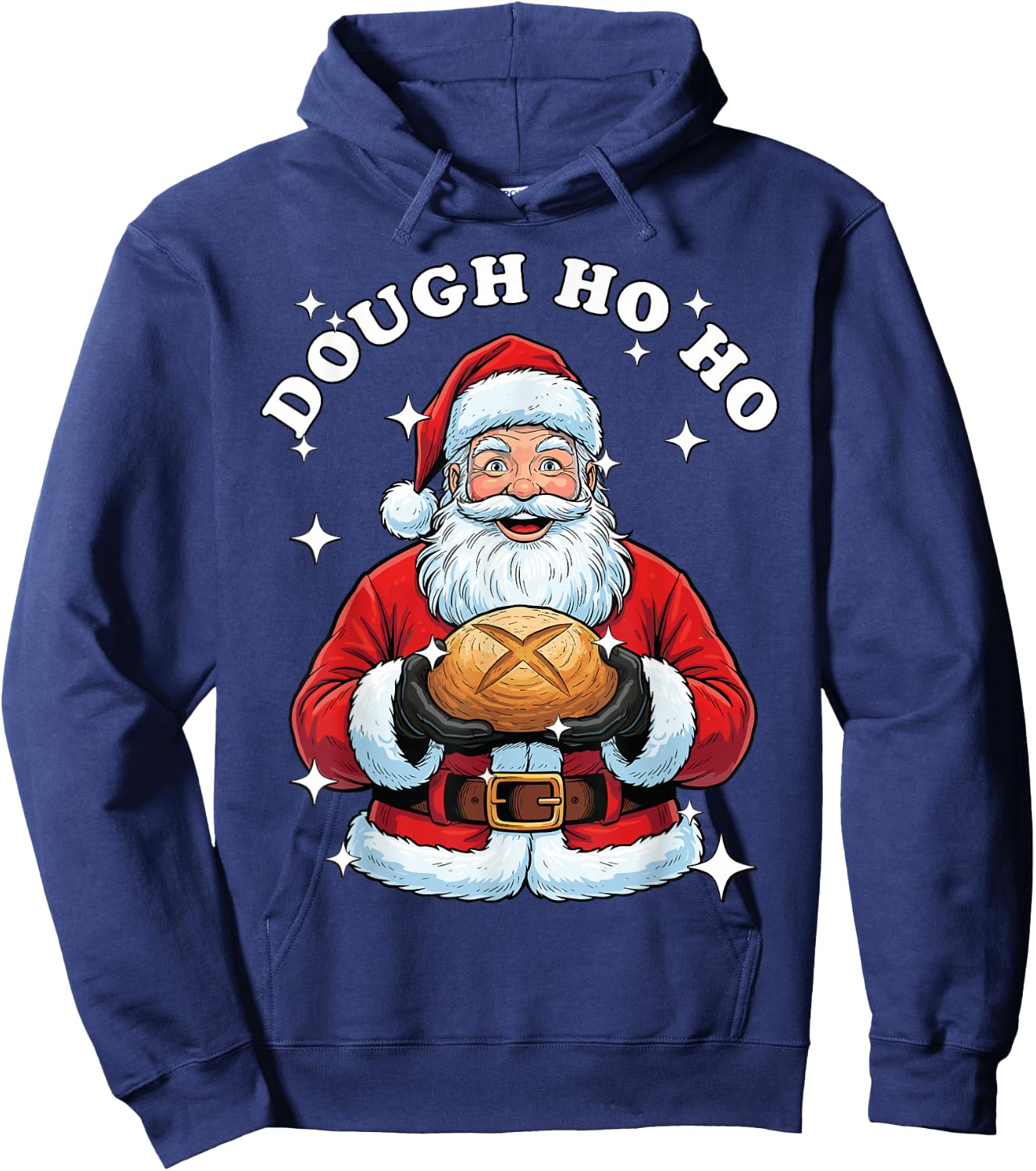 Sourdough Bread Christmas, Baker Santa Sourdough Hoodie - Hoodie | Navy