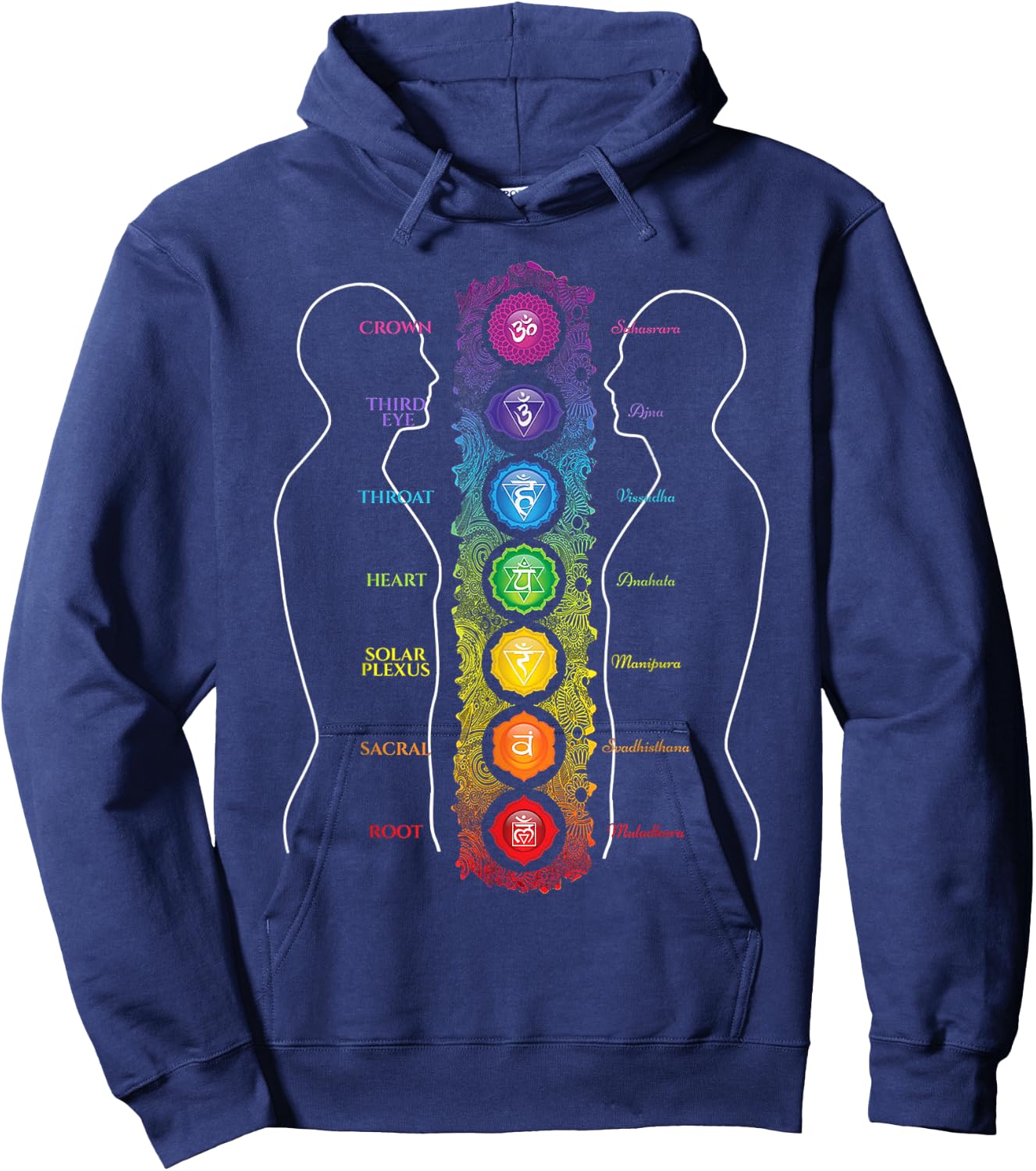 7 Seven Chakras Yoga Hoodie - Hoodie | Navy