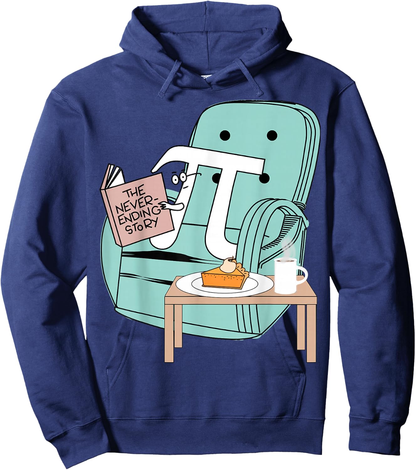 Never Ending Funny Story Pi Day Celebration Math Hoodie - Hoodie | Navy