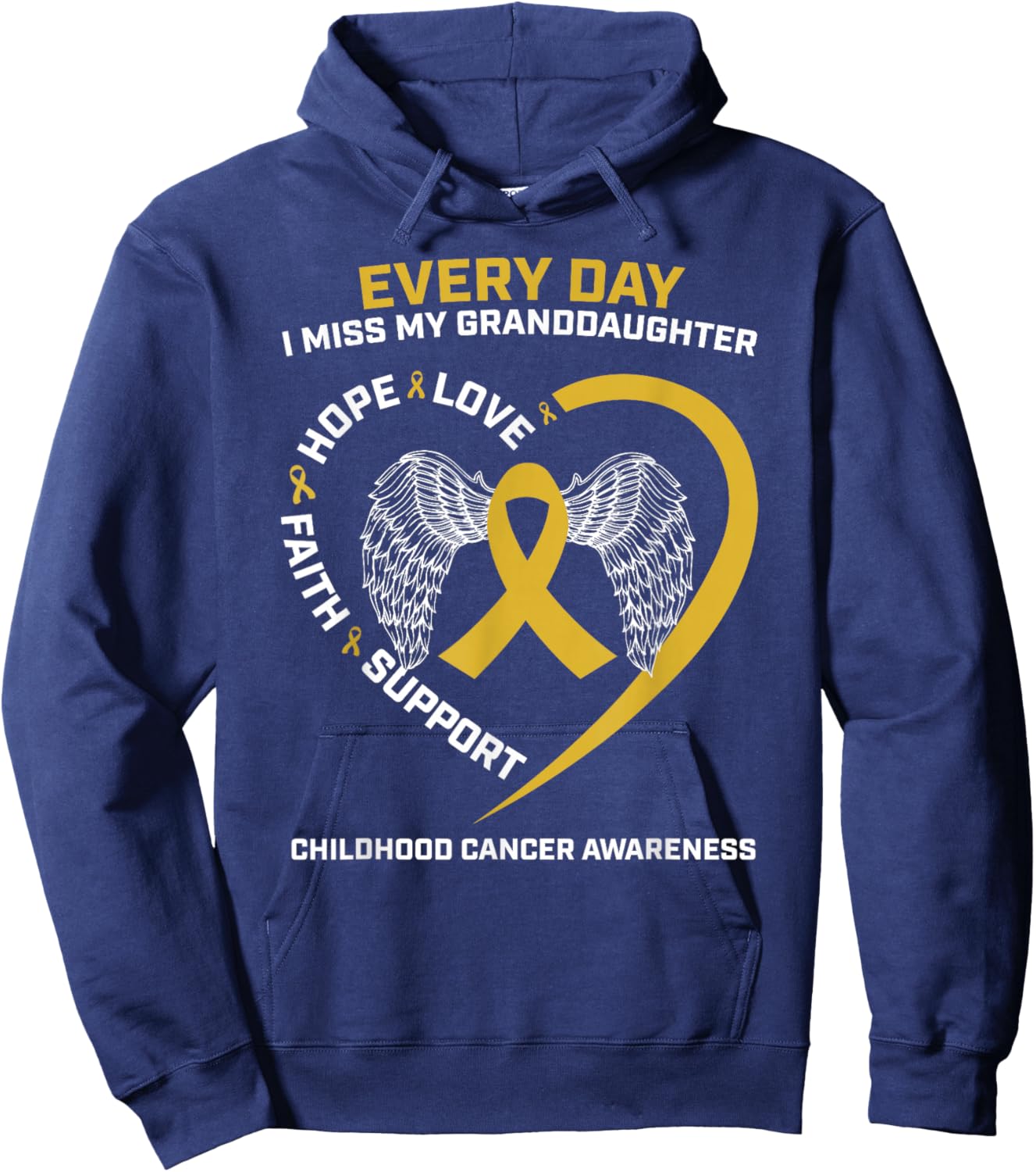 Grandma Gold In Memory Of My Granddaughter Childhood Cancer Hoodie - Hoodie | Navy