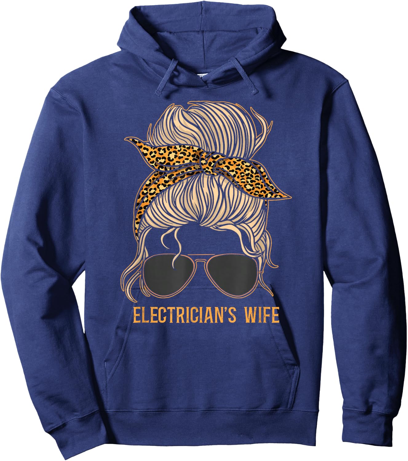 Electrician Wife Girlfiend Sunglasses Hoodie - Hoodie | Navy