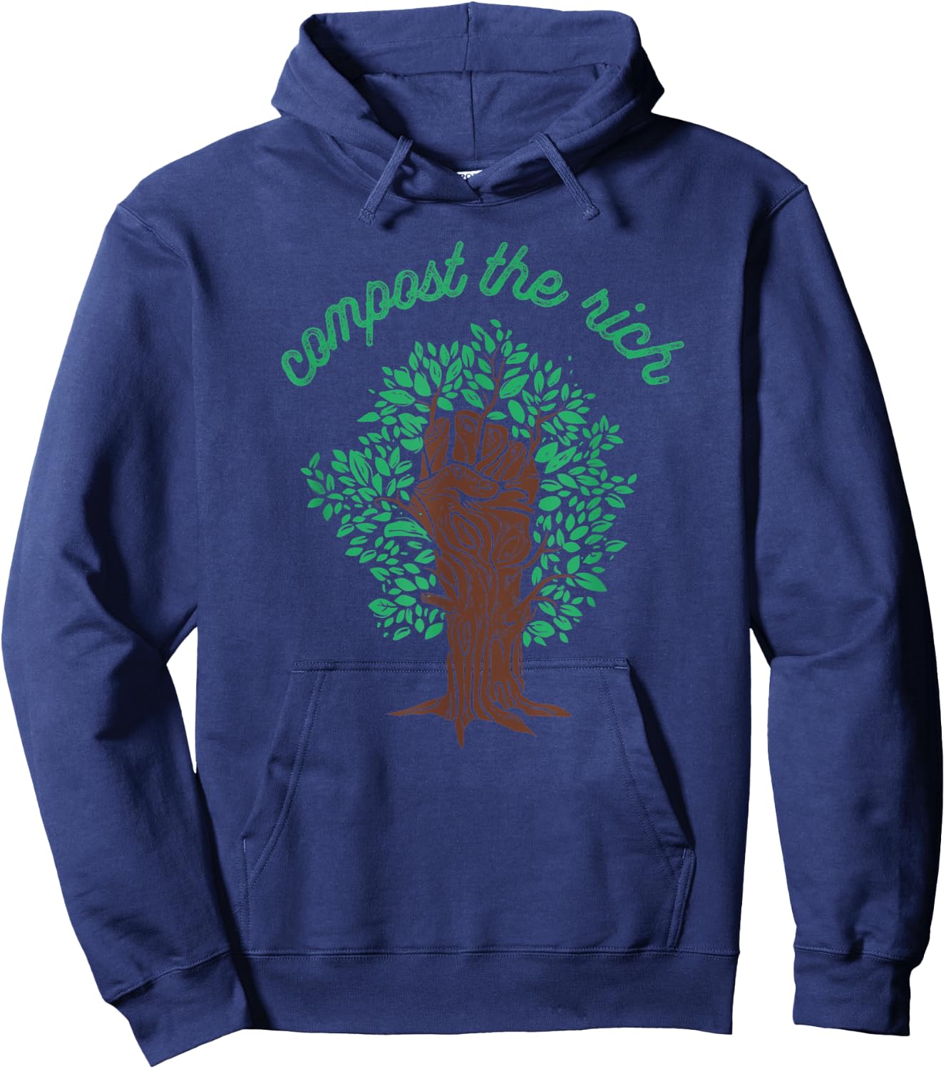 Compost The Rich Protest Power Fist Socialist Resistance Hoodie - Hoodie | Navy