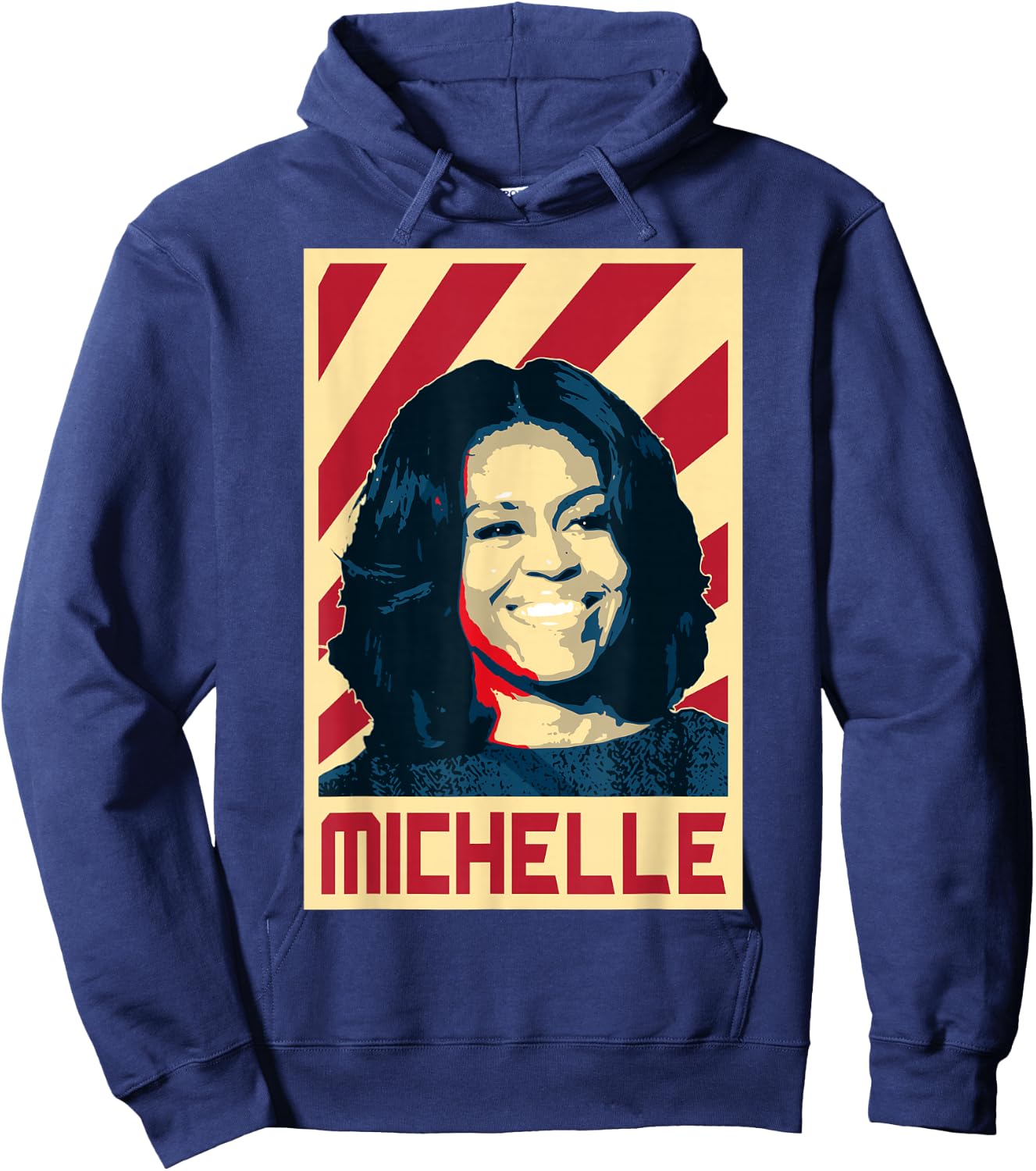 Obama Michelle Retro Propaganda Hoodie - Hoodie | Navy