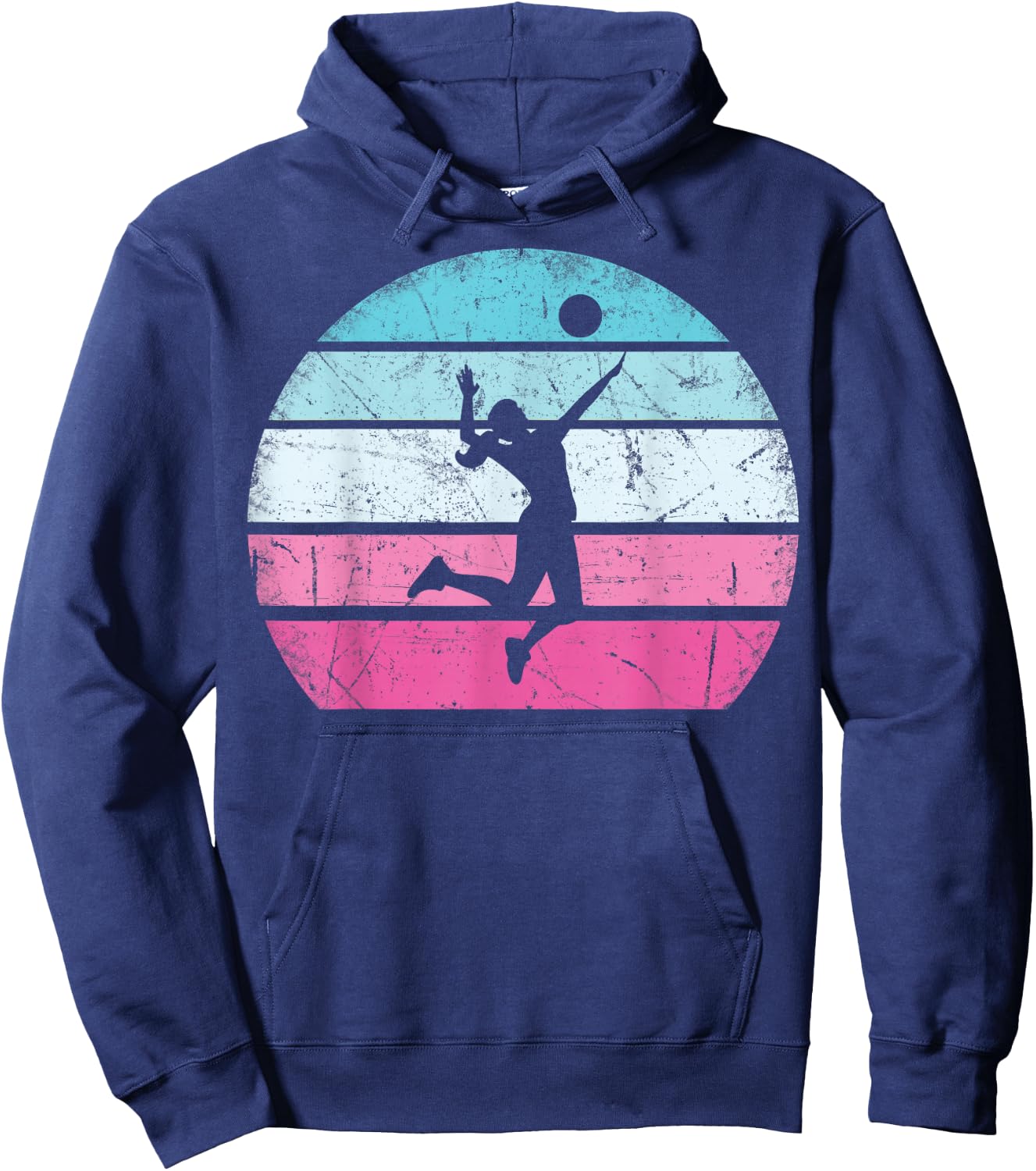 Volleyball Girl Retro Vintage Hoodie - Hoodie | Navy