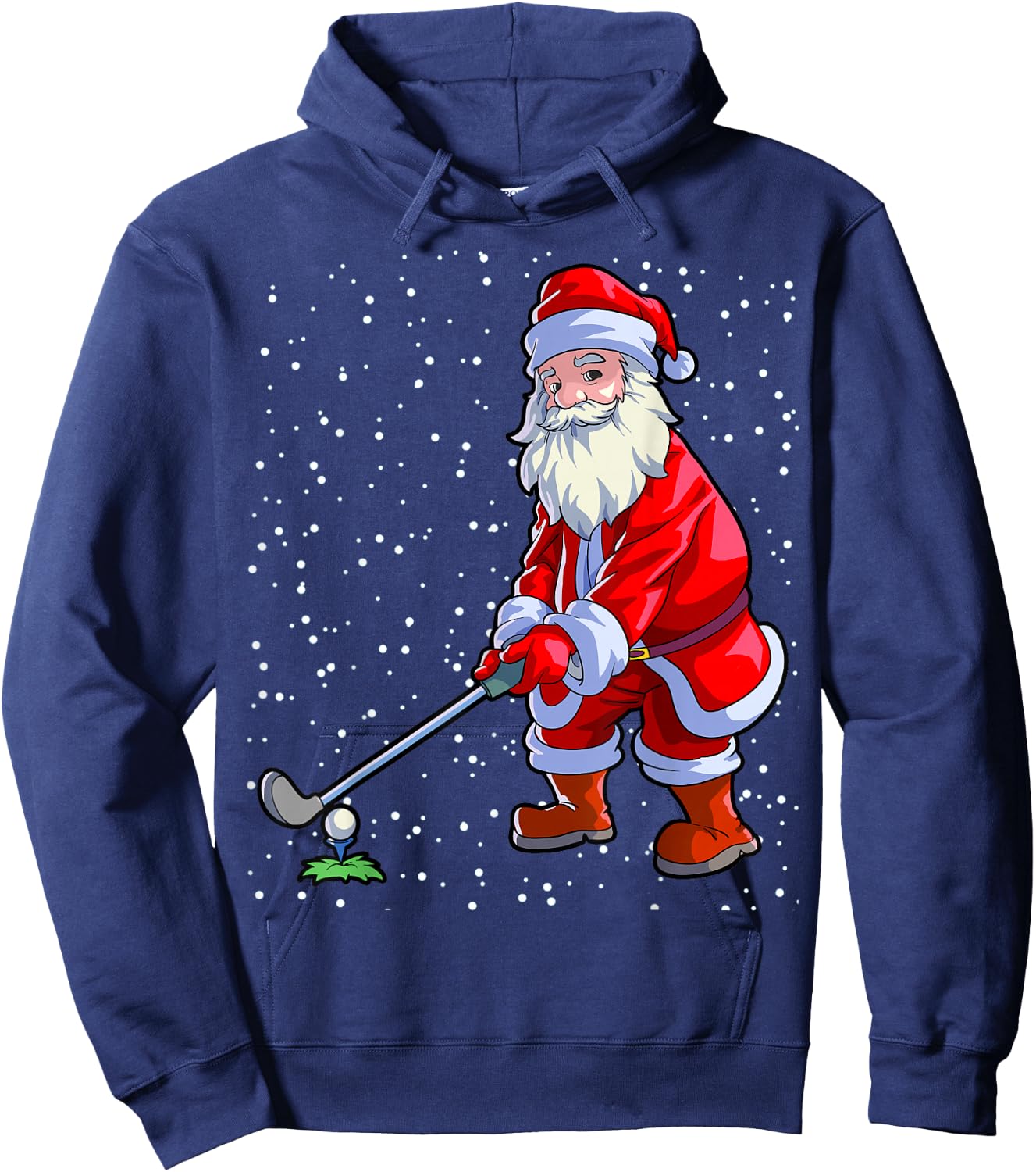 Golf Christmas Shirt Men Golf Club Golf Playing Santa Claus Hoodie - Hoodie | Navy