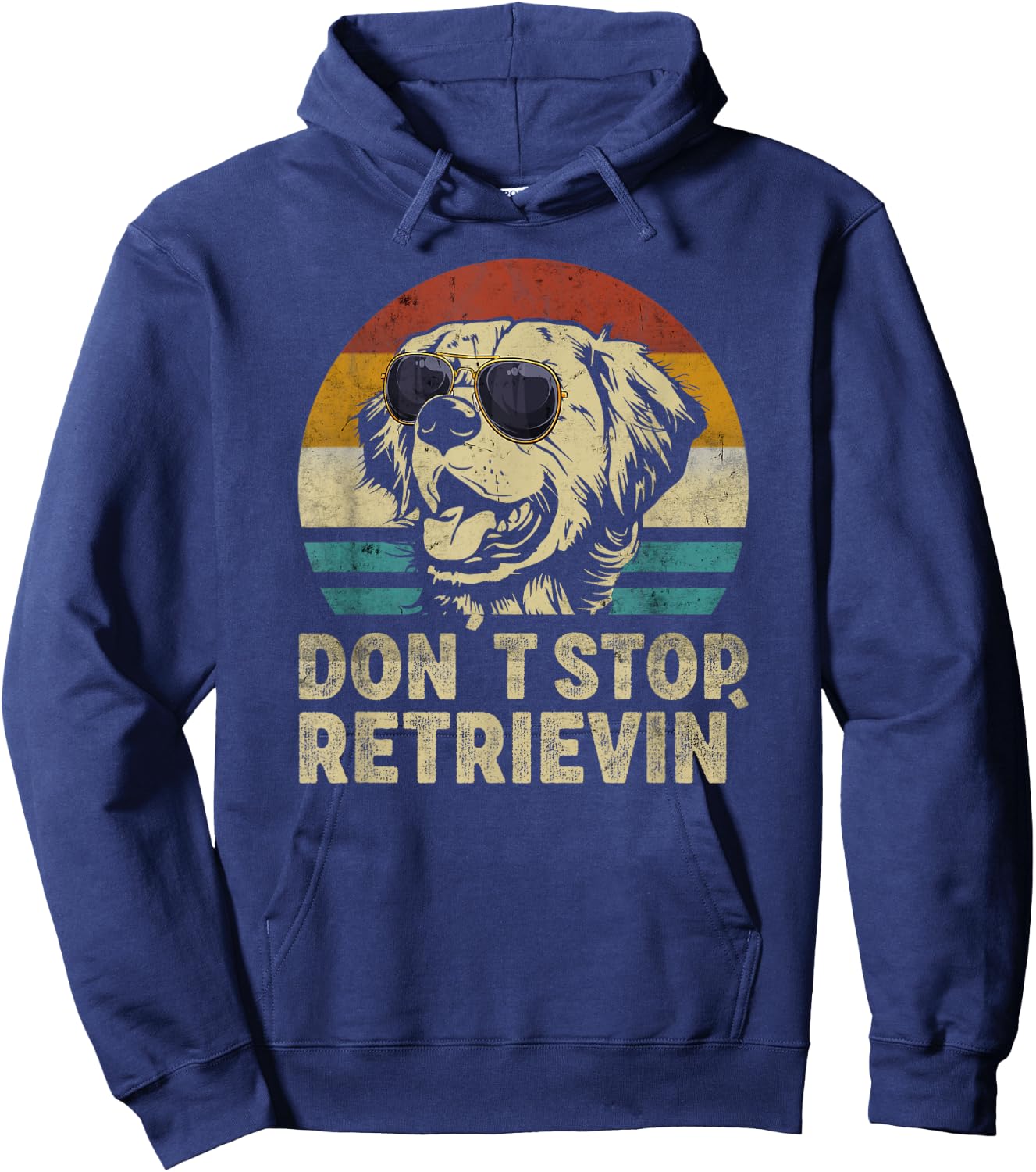 Don´t stop Retrieving Golden Retriever Dog retro vintage Men Women Girls Kids Hoodie - Hoodie | Navy