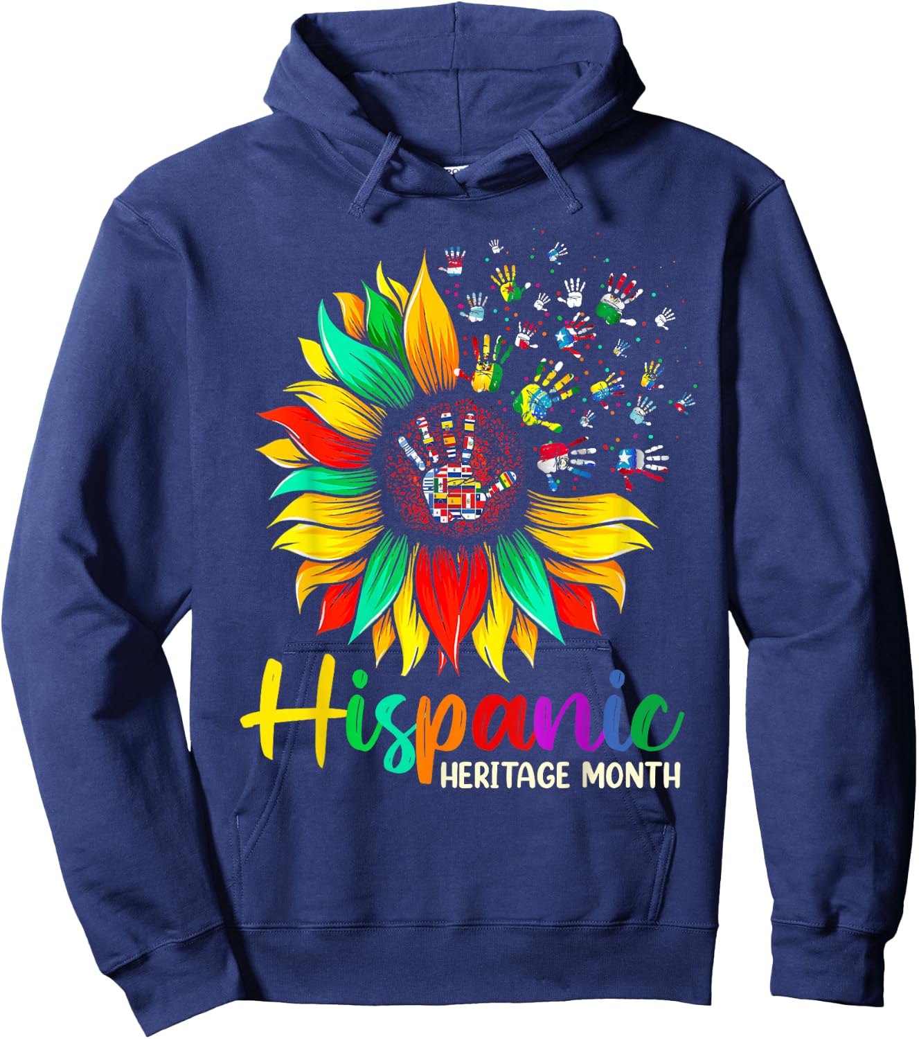 National Hispanic Heritage Month Sunflower All Countries Hoodie - Hoodie | Navy