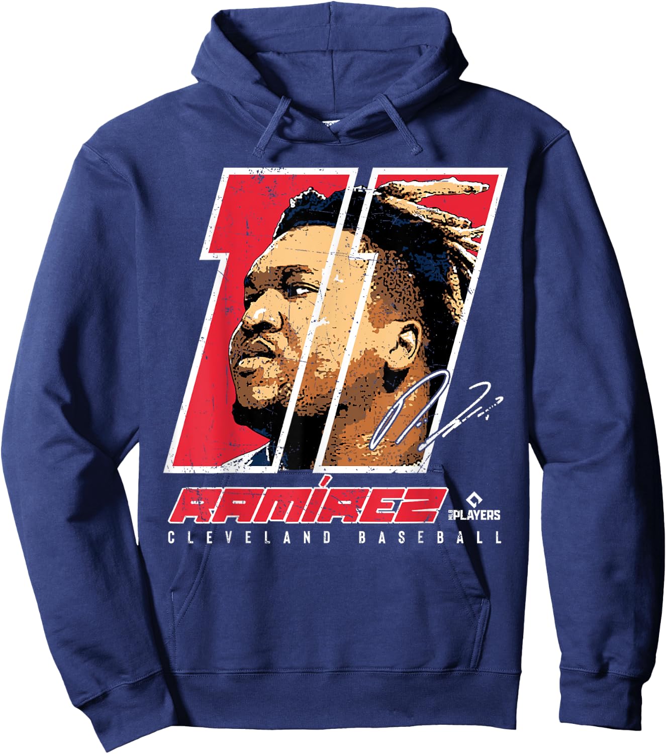 Jose Ramirez - Silhouette Enriquito Cleveland MLBPA Hoodie - Hoodie | Navy