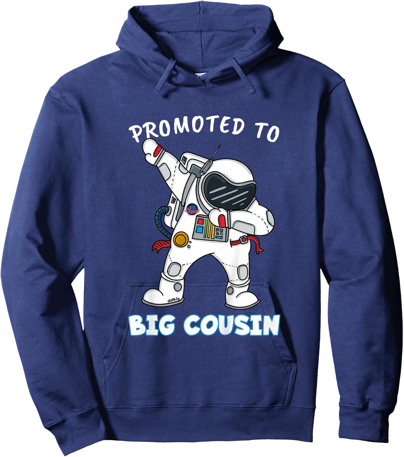 Kids Promoted to Big Cousin Boy Dabbing Astronaut Hoodie - Hoodie | Navy