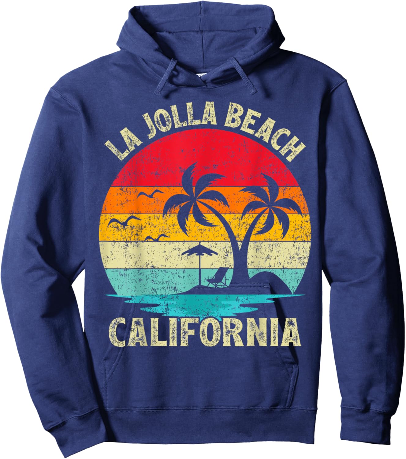 Family Vacation Vintage Retro California La Jolla Beach Hoodie - Hoodie | Navy