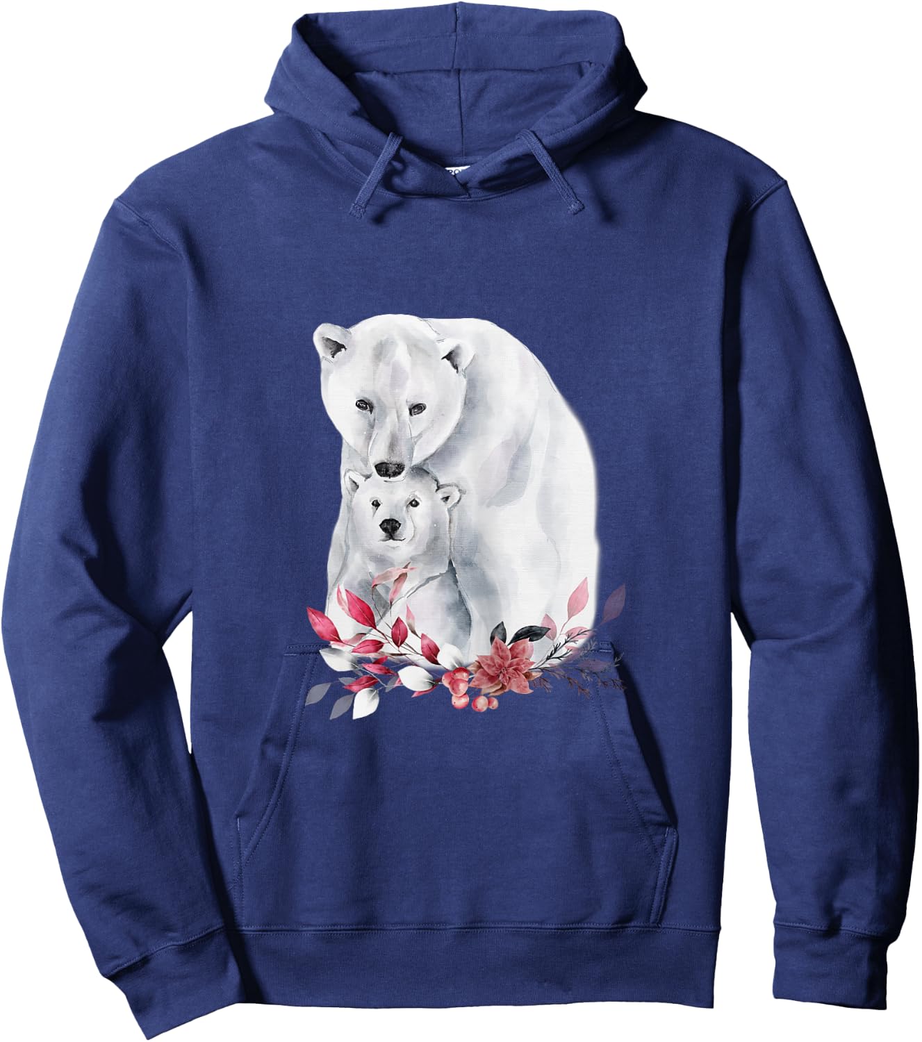 Mama Polar Bear and Baby Cub for Girls and Women Hoodie - Hoodie | Navy