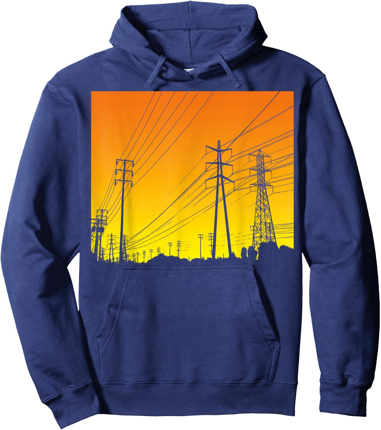 Ulility Pole | Electric Power Pole Shirt Hoodie - Hoodie | Navy