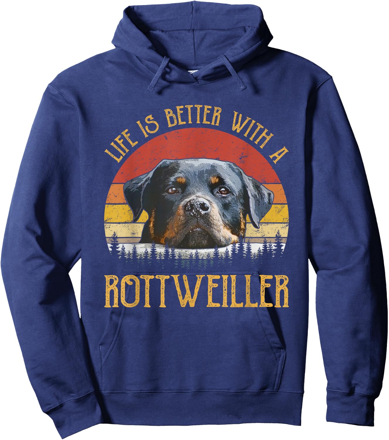 Life Is Better With A Rottweiler Rottie Mom Dad Rottweiler Hoodie - Hoodie | Navy