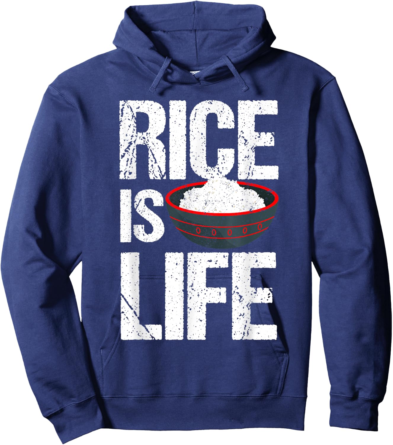 Cool Rice Is Life Art Men Women Asian Filipino Japanese Food Hoodie - Hoodie | Navy
