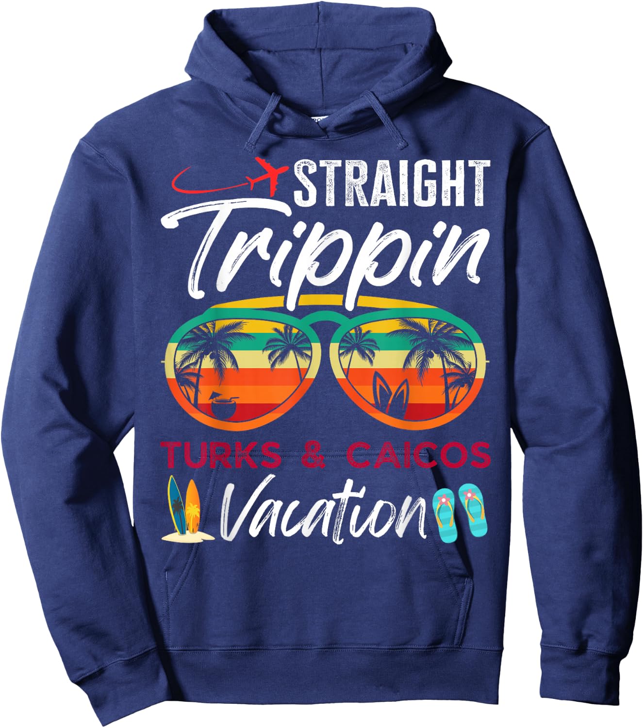 Straight Trippin Turks Caicos Couples Family Vacation Group Hoodie - Hoodie | Navy