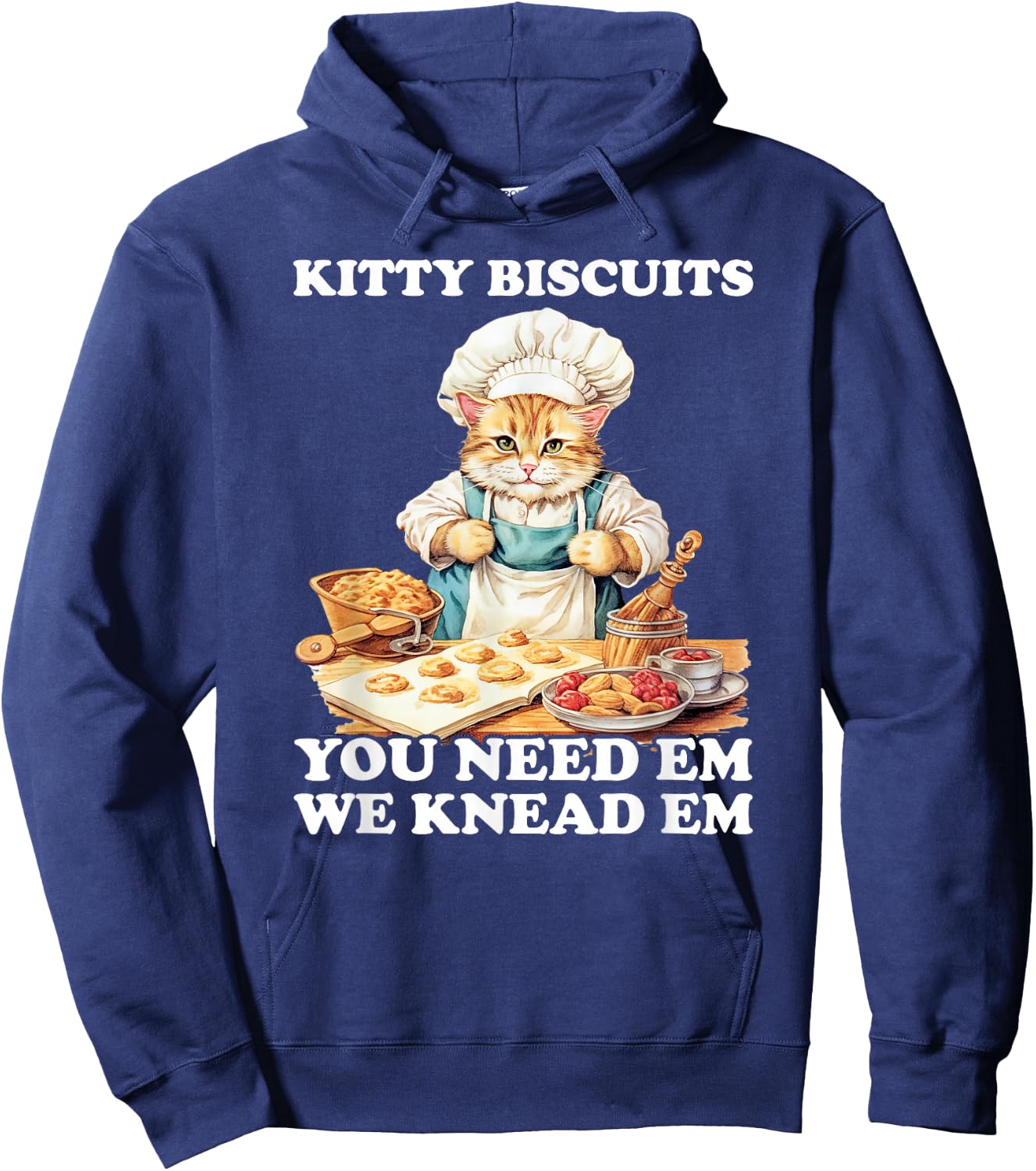 Kitty Biscuits We Knead Em You Need Em Cats Baking Hoodie - Hoodie | Navy