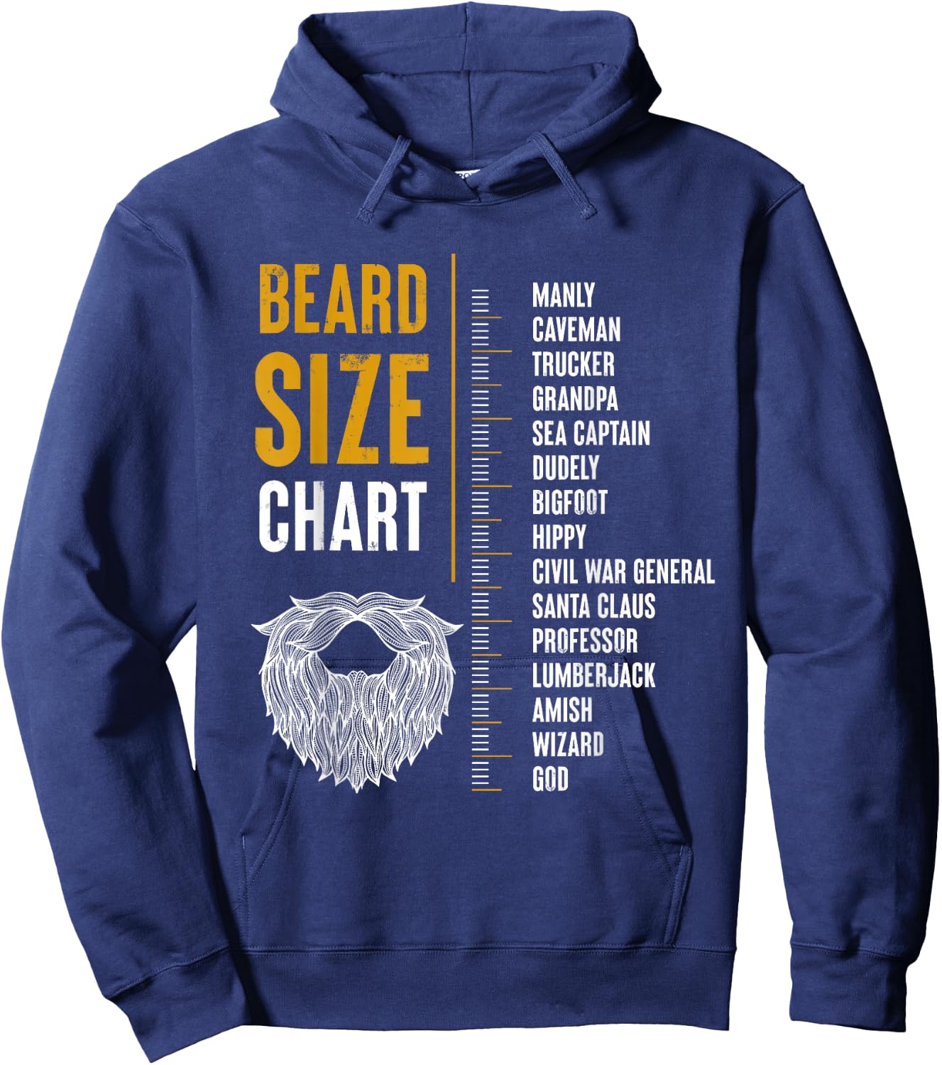 Beard Length Measurement Hoodie - Hoodie | Navy