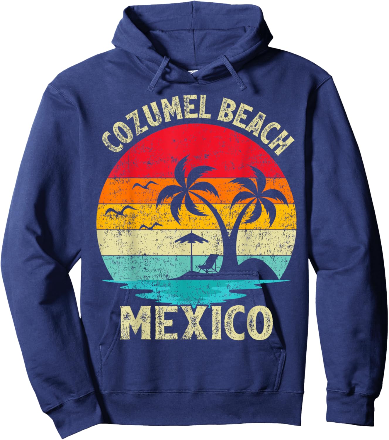 Family Vacation Vintage Retro Mexico Cozumel Beach Hoodie - Hoodie | Navy