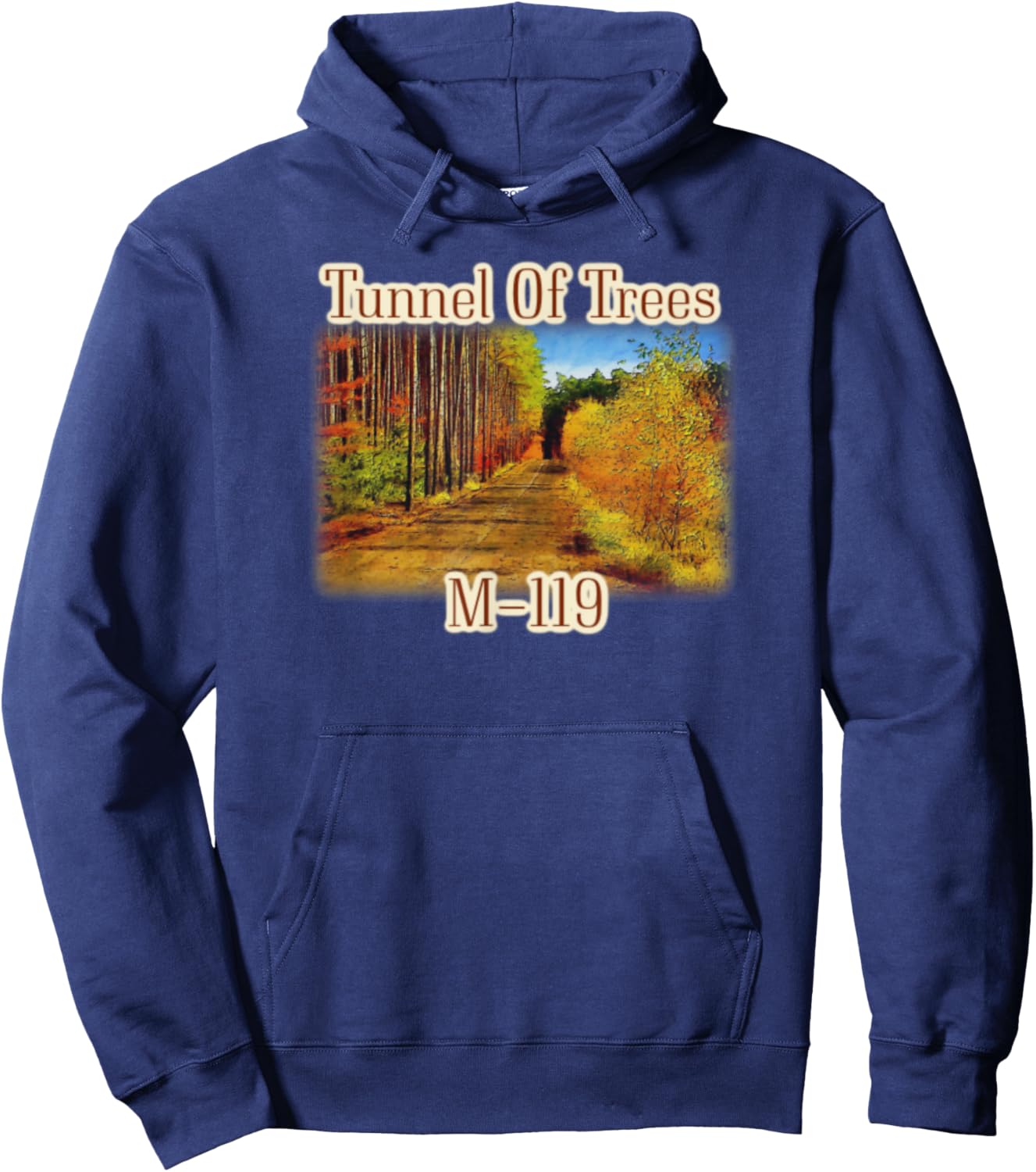 Michigan Michigander Great Lakes M-119 Tunnel Of Trees Gift Hoodie - Hoodie | Navy
