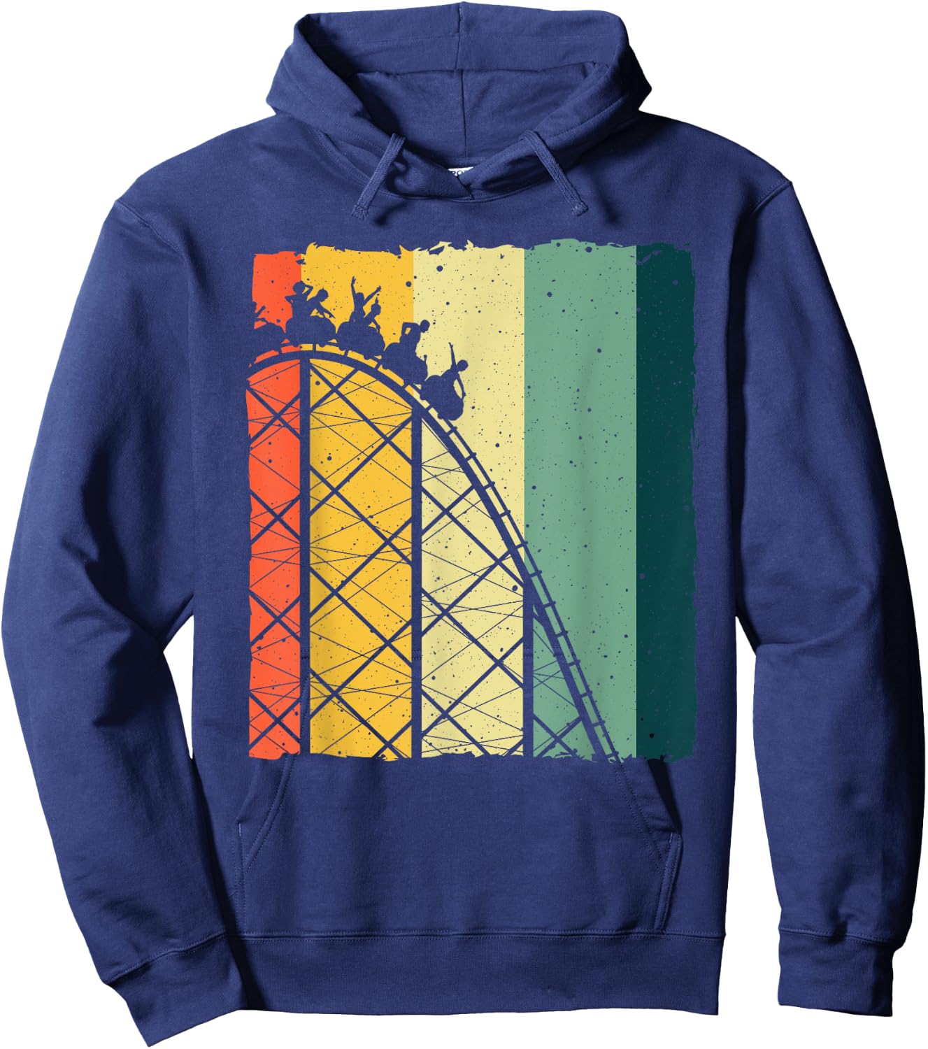 Vintage Roller Coaster Design Theme Park Lover Men Women Hoodie - Hoodie | Navy