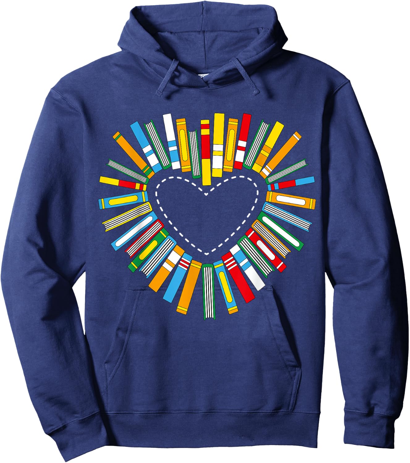 Book Heart Books Love Reading Reading Rat Librarian Hoodie - Hoodie | Navy