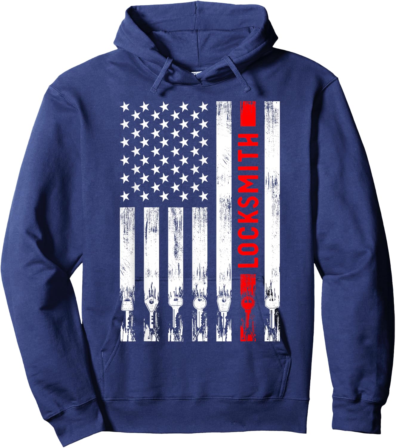Cool Locksmith Art Women American Flag Lock Picker Hoodie - Hoodie | Navy